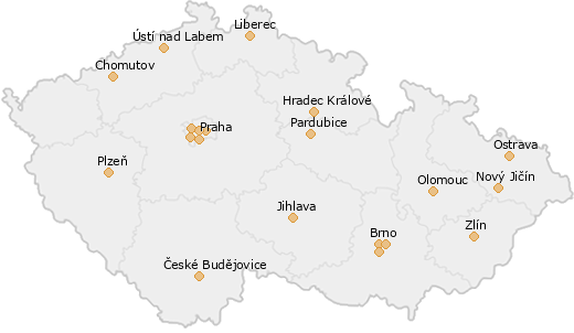 Map with institutions overview